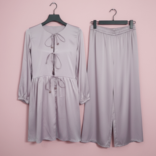 Onion Aura – Saffron Silk Outer Co-ord, Onion Color