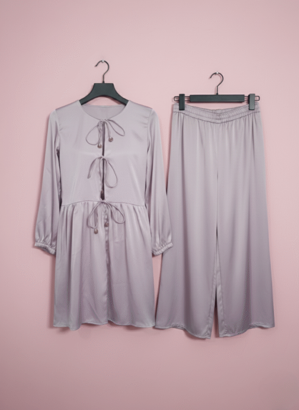 12 Onion Aura – Saffron Silk Outer Co-ord, Onion Color