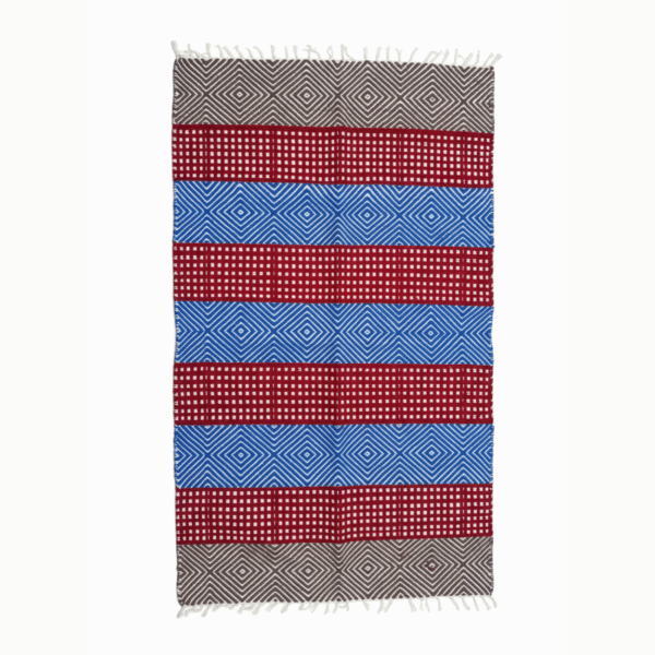 13 RubiBlue Stripes Shatranji