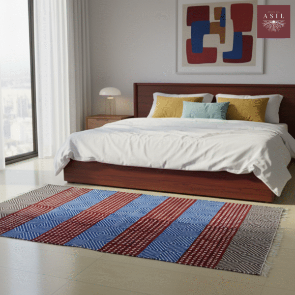 15 RubiBlue Stripes Shatranji