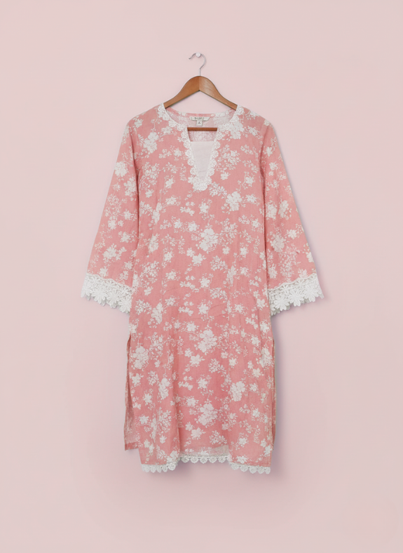 Blush Ease Blush Ease – Linen Kurti, Pink