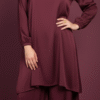 For Her Wine Rhythm – Saffron Silk Co-ord Set, Wine