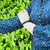 IMG_9927 Floral Navy – Linen Kurti, Navy Blue Flower Print