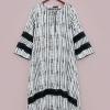 Monochrome Whisper – Linen Kurti, White & Black
